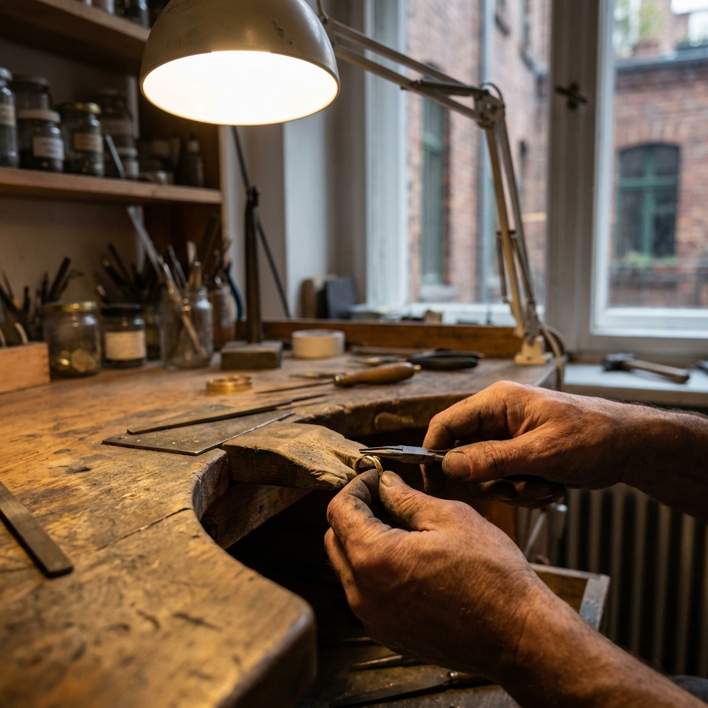 Goldschmied bei der Arbeit